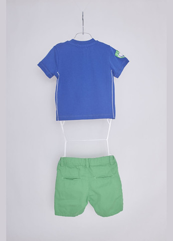 Синій літній комплект(футболка+шорти) 21411o17 синьо-зелений Marasil