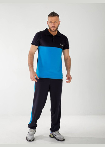 Синій костюм чоловічий двонитка футболка поло та штани No Brand