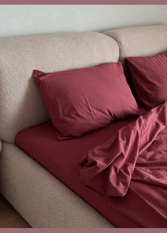 Постільна білизна Антиалергенна Євро 200х220 наволочка 70х70 2шт Бордовий (П4К-al-sikel-var-015-01) No Brand (348094932)