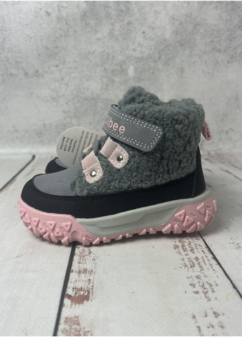 Черевики зимові дитячі на дівчинку Рожево-сірий (033) Clibee (369569775)