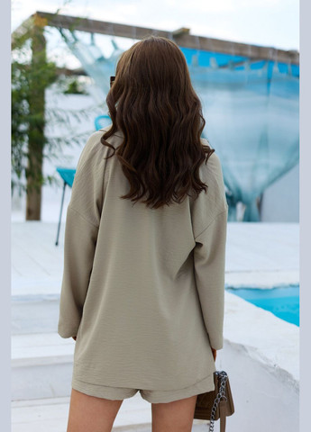 Летний костюм рубашка с шортами. Кофейный Seventeen (345707919)