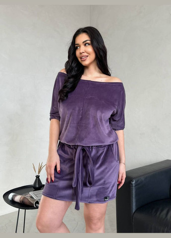 Фиолетовое спортивное, повседневный, кэжуал, вечернее женское платье на одно плечо No Brand