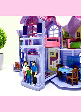 Ляльковий будиночок з фігурками розкладний Ліловий (F611) Limo Toy (303832723)