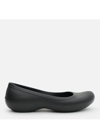 Женские кроксы балетки at work flat Crocs | чёрные (401591208)