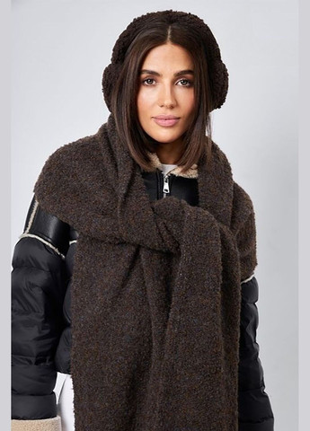 Букльированный шарф шоколадного цвета Garne (305610986)