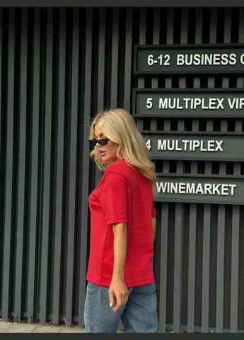 Футболка женская с акцентным воротником Liton - (303699065)