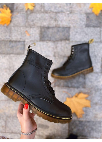 Зимние ботинки женские dr.martens 1460 black доктор мартинс берцы No Brand без декора из искусственной кожи