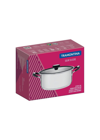Каструля Solar silicone нерж. каструля 2,8л (діам 20см) широка (62123/203) Tramontina (365276524)