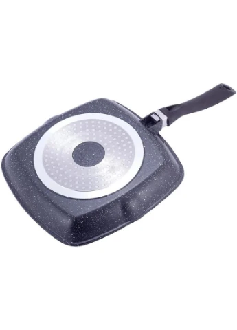 Сковорода-гриль Grill Pan 28х28см зі скляною кришкою KM-4431 Kamille (303633942)
