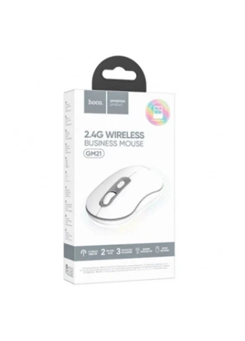Бездротова миша HOCO 2.4G 1000/1200/1600 dpi ABS 10х6х3 см Біло-Сіра No Brand GM21 Platinum (402843713)