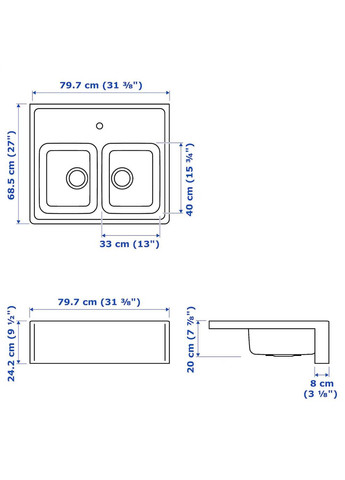 Кухонна мийка IKEA (278406314)