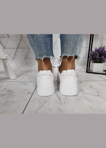 Белые криперы кроссовки белые на высокой платформе на шнурках резинках (24,5 см) sp-2866 No Brand