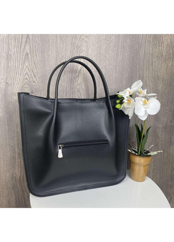 Качественная классическая женская сумка черная большая сумочка из экокожи для повседневного использованияная сумка ProDobro (363221045)