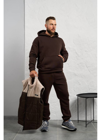 Темно-коричневый зимний костюм мужской тройка Garna