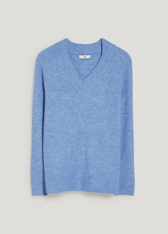 Голубой демисезонный пуловер в составе с шерстью C&A
