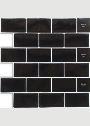 Самоклеюча поліуретанова плитка чорна цегла 305х305х1мм (D) SW-00001186 Sticker Wall (278314370)