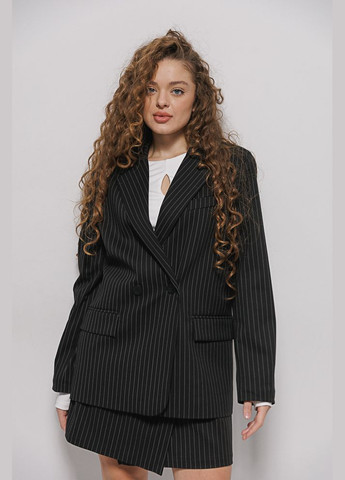 Женский костюм с жакетом и короткой юбкой серый в полоску Arjen (304251286)