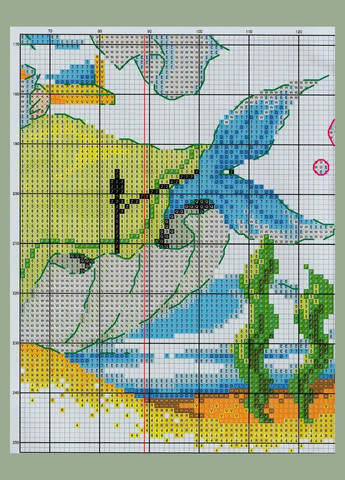 Набор для вышивания по нанесённой на канву схеме "Mermaid's Boudoir 1". AIDA 14CT printed 40*54 см Joy Sunday (313613137)