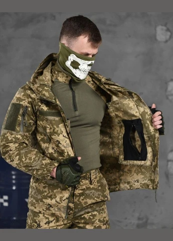 Тактичний костюм Minotaur 3в1 Піксель ріп-стоп бавовна поліестер з липучками для шевронів No Brand (337465006)