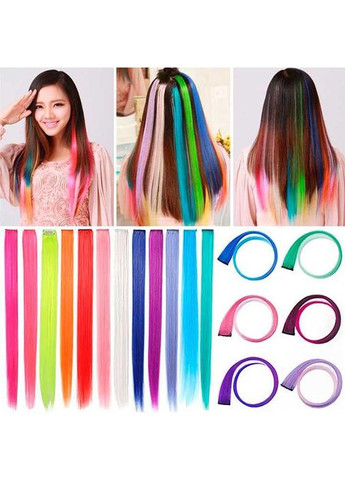 Кольорове пасмо волосся на шпильках 60 см K866-10 No Brand (366665255)