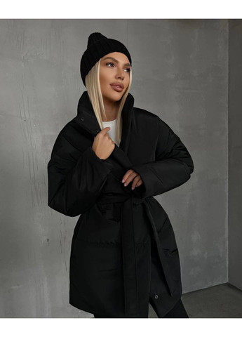 Черная зимняя замеры в описании. куртка-пальто GD/GL Модний простір