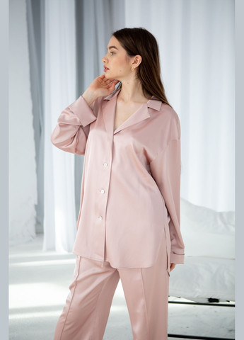 Пудровий рожевий шовковий комплект "Доллі" в стилі оверсайз Fayna (294207172)