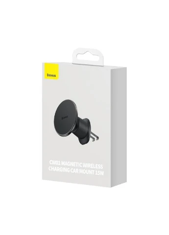 Автодержатель для телефона с БЗП Magnetic Wireless Charging Car Mount Air Vent Version 15W (C40141001111-00) Baseus CW01 (386647378)