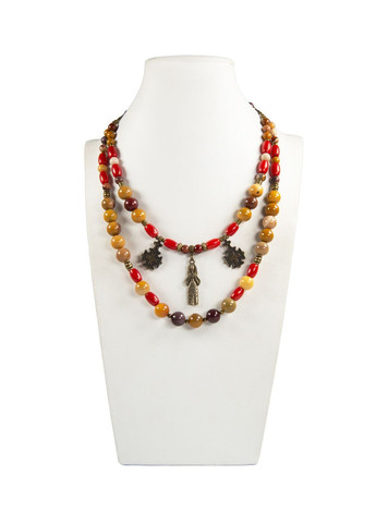 Намисто "Барви вишиванки" Яшма, Корал Fursa fashion (362138707)