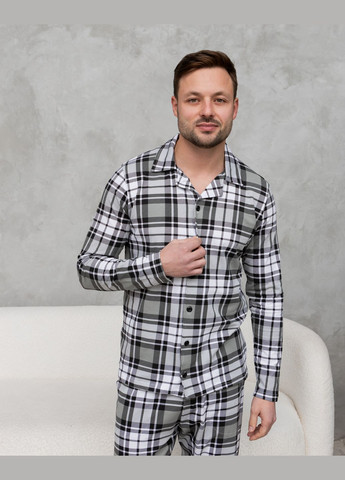 Оливковая (хаки) мужской комплект на пуговицах Tom John