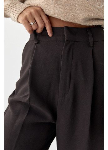 Класичні жіночі штани-палаццо зі складками - чорний колір Lurex (361056956)