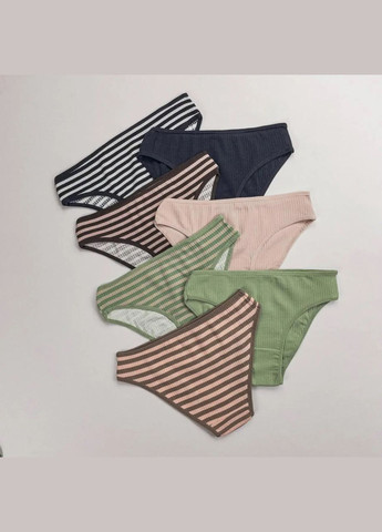 Набор женских трусиков в полоску неделька в рубчик - 7 шт. Nicoletta (303617346)