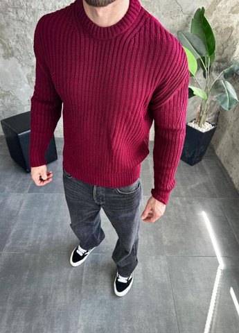 Малиновий демісезонний светр чоловічий стильний модний осінь весна No Brand