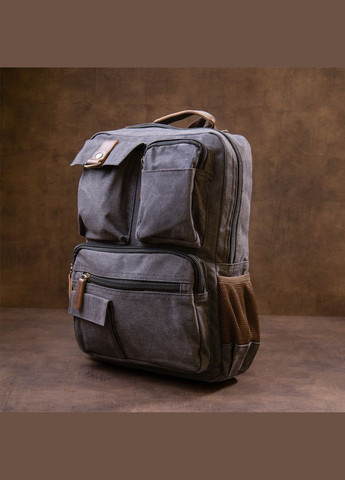 Рюкзак для ноутбука дорожній текстильний унісекс графіт 30х42х15 см 20617 Vintage (362417917)