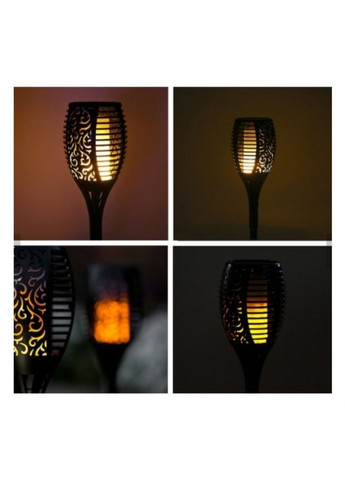 Садовий світильник на сонячній батареї ліхтар Смолоскип з ефектом полум'я мерехтливий вогонь 12 LED 515 мм No Brand (345701967)