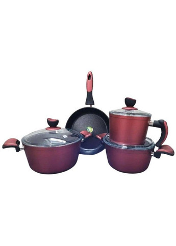 Набор посуды кастрюль премиум класса Casa Royal Elite Titanium с покрытием Bio Titanium 7 предметов No Brand (317045225)