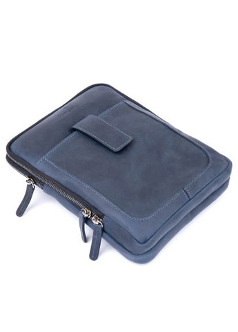 Сумка (11284) Shvigel На два відділення вінтажна шкіряна Синя (364659088)