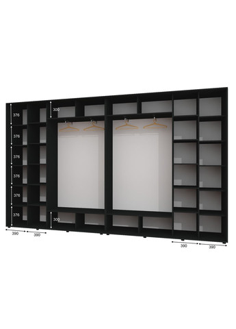 Шафа-купе чотиридверна 420*45*240 Антрацит Дзеркало з піскострумним малюнком Алекса (360478325)