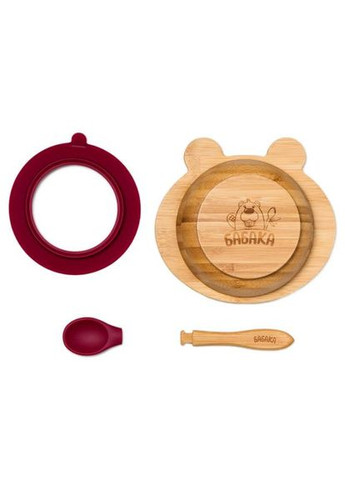 Набір дитячого посуду Жабенятко Коричнево-фіолетовий 2 шт (31041) Бабака (327399246)