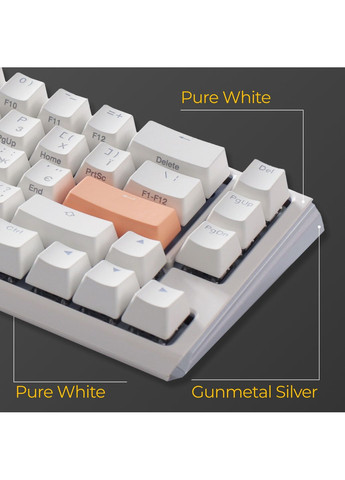 Клавіатура One 3 SF Cherry MX Red RGB UA USB White (DKON2167ST-RUAPXPWWWSC1) Ducky (363834157)