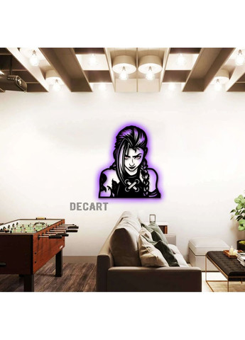 Дерев'яне панно на стіні . Декор на подарунок Джинкс з Аркейну 50х43 см Decart (360611349)