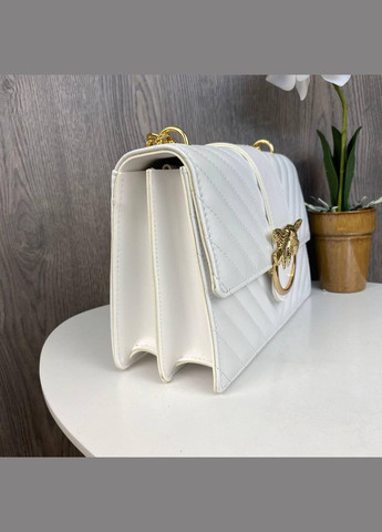 Модная женская мини сумочка на цепочке Пинко белая золотистая Pinko No Brand (334729727)