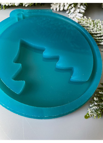 Молд Елка в кругу для новогодних игрушек на елку силиконовая форма для эпоксидной смолы No Brand (370566785)