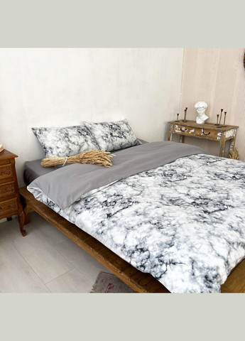 Антиалергенна постільна білизна Двоспальний 180х210 наволочка 50х70 2шт Сірий (П4К-LAP-policot-003-02) No Brand (342097343)