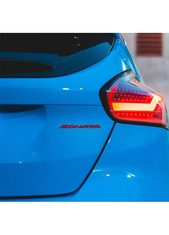 Эмблема надпись Sonata для КРАСНАЯ 17х222мм металл (на скотче) Hyundai (369611599)