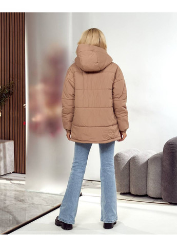 Бежевая зимняя куртка матовая плащевка "канада" No Brand