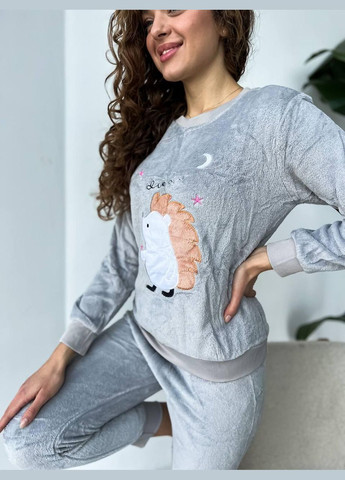 Серая женская теплая пижама GT