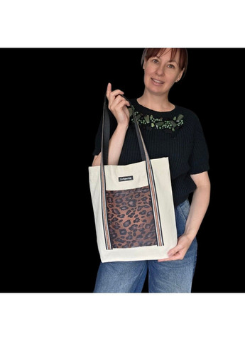 Сумка шопер Svitashka с леопардовыми карманами и светоотражающими ручками No Brand (334015980)