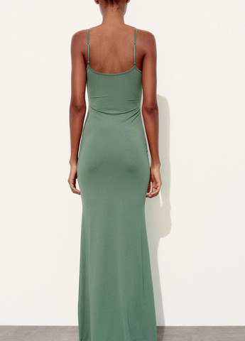 Сіро-зелена повсякденний сукня Zara однотонна