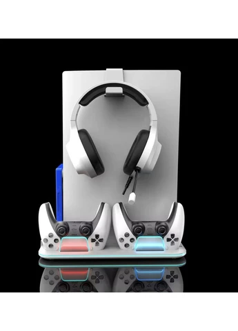 Мультифункциональная док-станция с охлаждением и RGB подсветкой для PlayStation 5 Slim / PlayStation 5 White No Brand (387650587)
