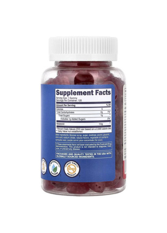 Мелатонин для детей от 4 лет, клубника, 1 мг, 120 жевательных таблеток Nutricost (369162196)